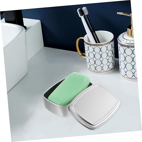 Miniatura 3 de Alipis Caja cuadrada de aluminio para muestras de maquillaje, bandeja de aluminio, organizador de maquillaje, barra de metal, jabonera, jabonera con