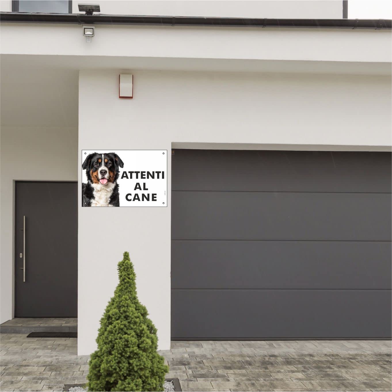 BOVARO DEL BERNESE Hundewarnschild Aus Aluminium – 3 Mm Dick, Wetterfest, Mit Vorgebohrten Löchern, Für Gartenzaun Oder Hauswand