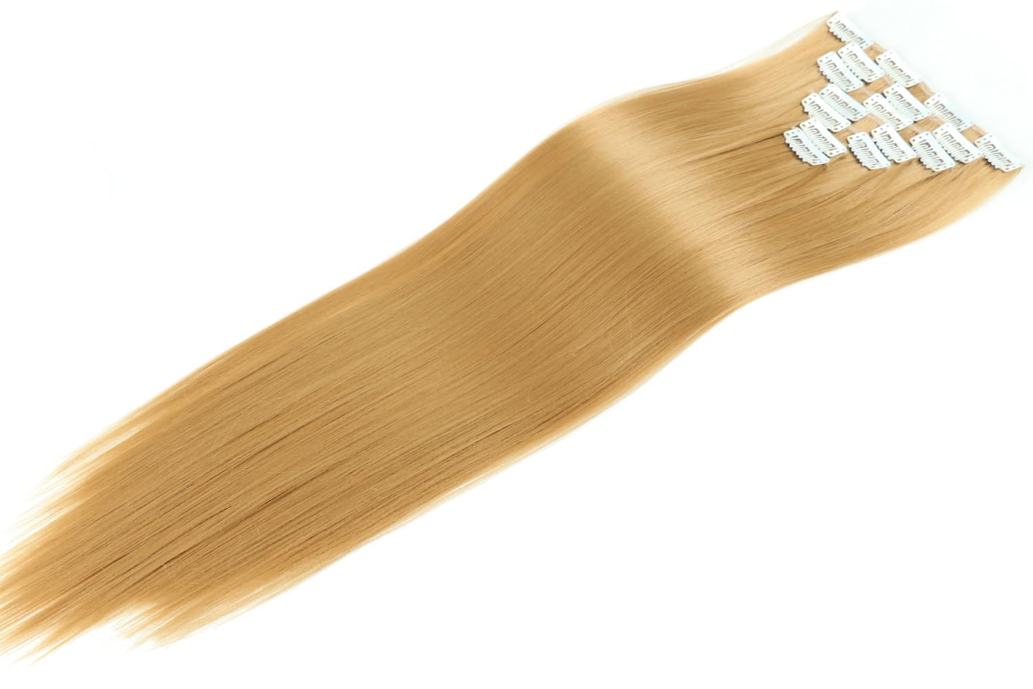 Royalfirst Clip in Hair Extensions for Women 22 Inch 7PCS Clip Ins Long Straight Hair Extension Double Weft Synthetic Thick Hairpieces Halloween Cosplay Daily Use (27#) - Image 3
