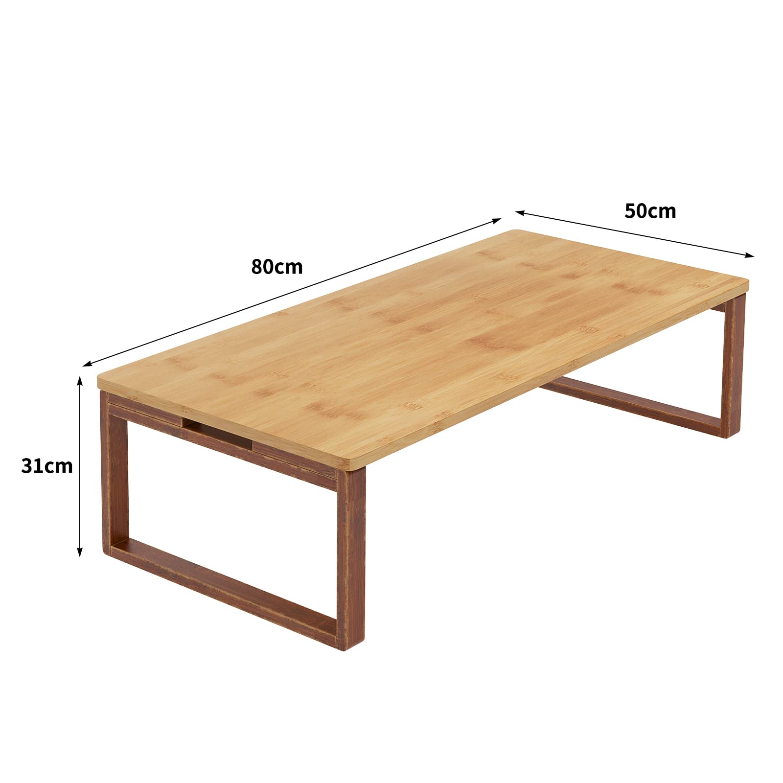soges Tavolino pieghevole da tè in bambù Tavolino basso in stile giapponese per finestra, Tatami, esterno, letto, 80 cm x 50 cm