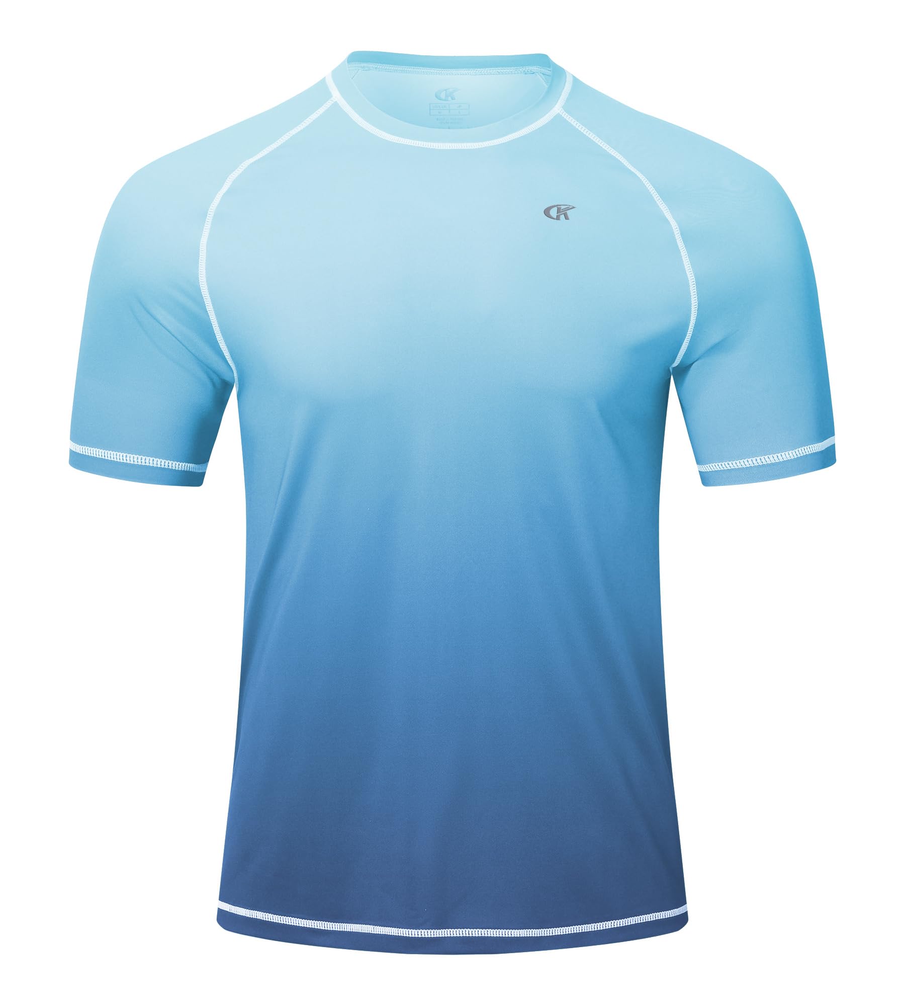 Huayuzh Men's Watersport Rash Guards Swimming Shirts UV Swim Top UPF 50+ Quick Dry Short Sleeve Surfing Running Sports Top