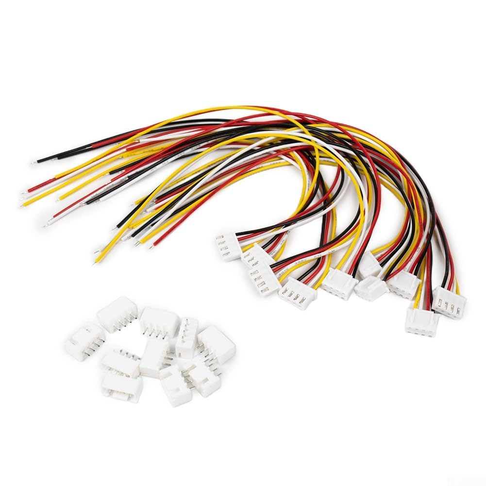 Set di 10 connettori XH 2,54 mm per JST Style 2 3 4 pin maschio femmina con fili per progetti di montaggio su PCB (4 pin)