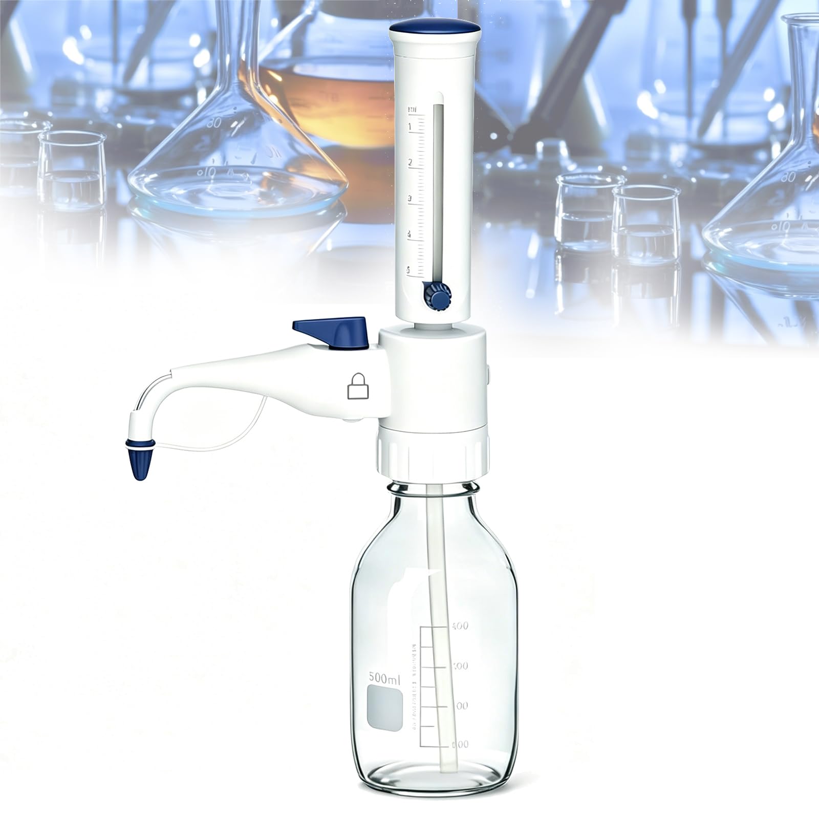 VILA SMO Bottletop Dispenser, Adjustable Lab Liquid Dispenser, For Dispensing Research Chemicals, Oils, Solvents And Reagents From Lab Bottles/containers(without Bottle) 0.5-5ml