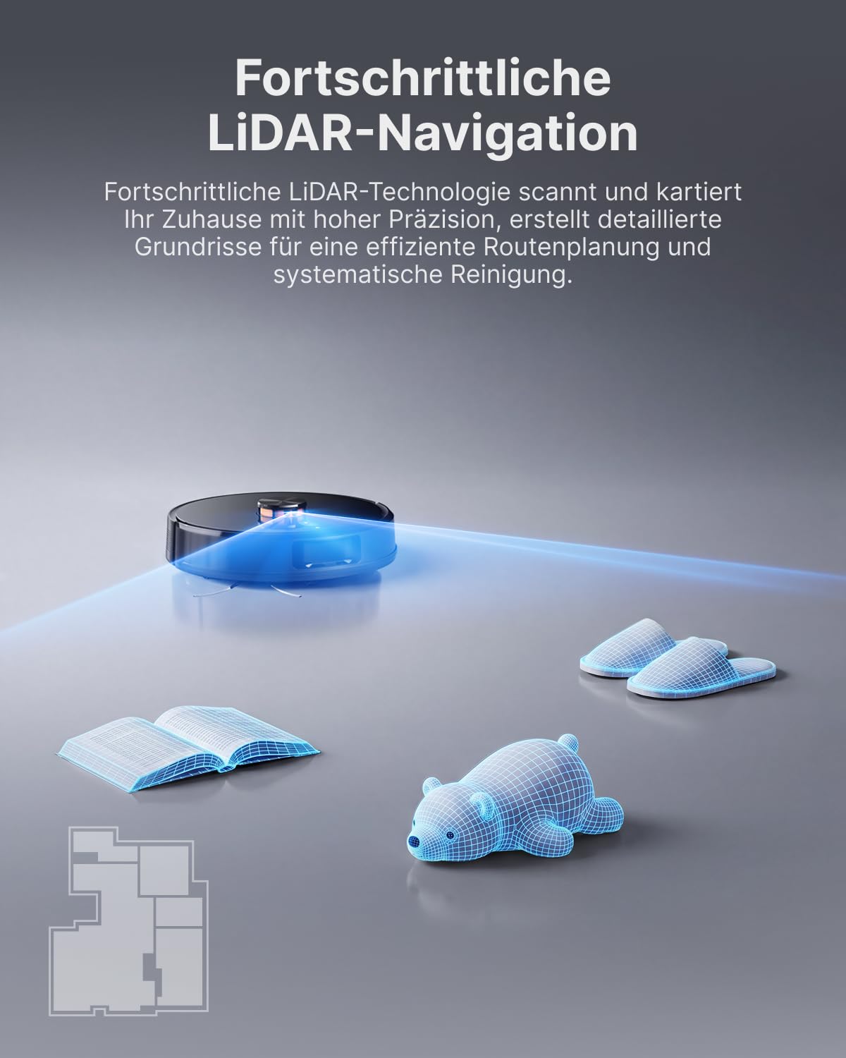 VONKO S6 Pro Saugroboter mit Wischfunktion und Absaugstation, 8000Pa Saugkraft,LiDAR 2.0 Laser Navigation,180 Min.Laufzeit,Teppicherkennung,App/Alexa,Ideal für Tierhaare, Hartböden,Schwarz