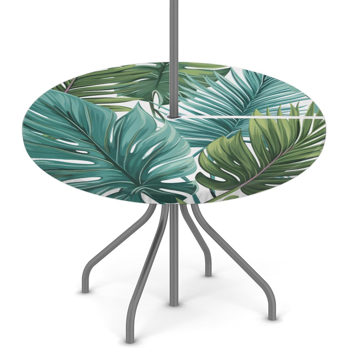 KNEMI Outdoor Round Tablecloth with Umbrella Hole