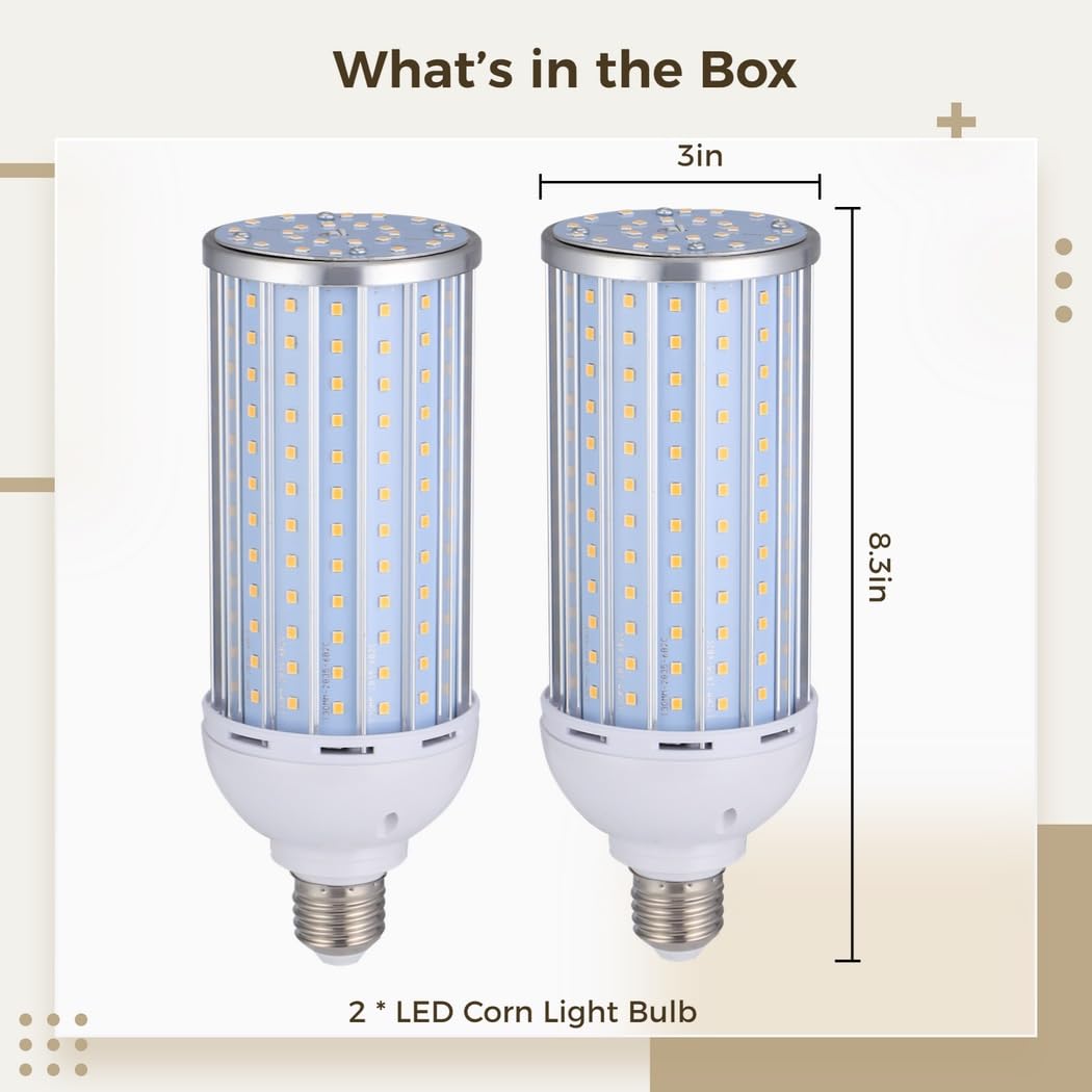 2 Stk. E27 LED-Maiskolbenlampen, 60W, 3000K warmweiß, AC 85-265V, für Schlafzimmer, Wohnzimmer, Restaurants, Cafés
