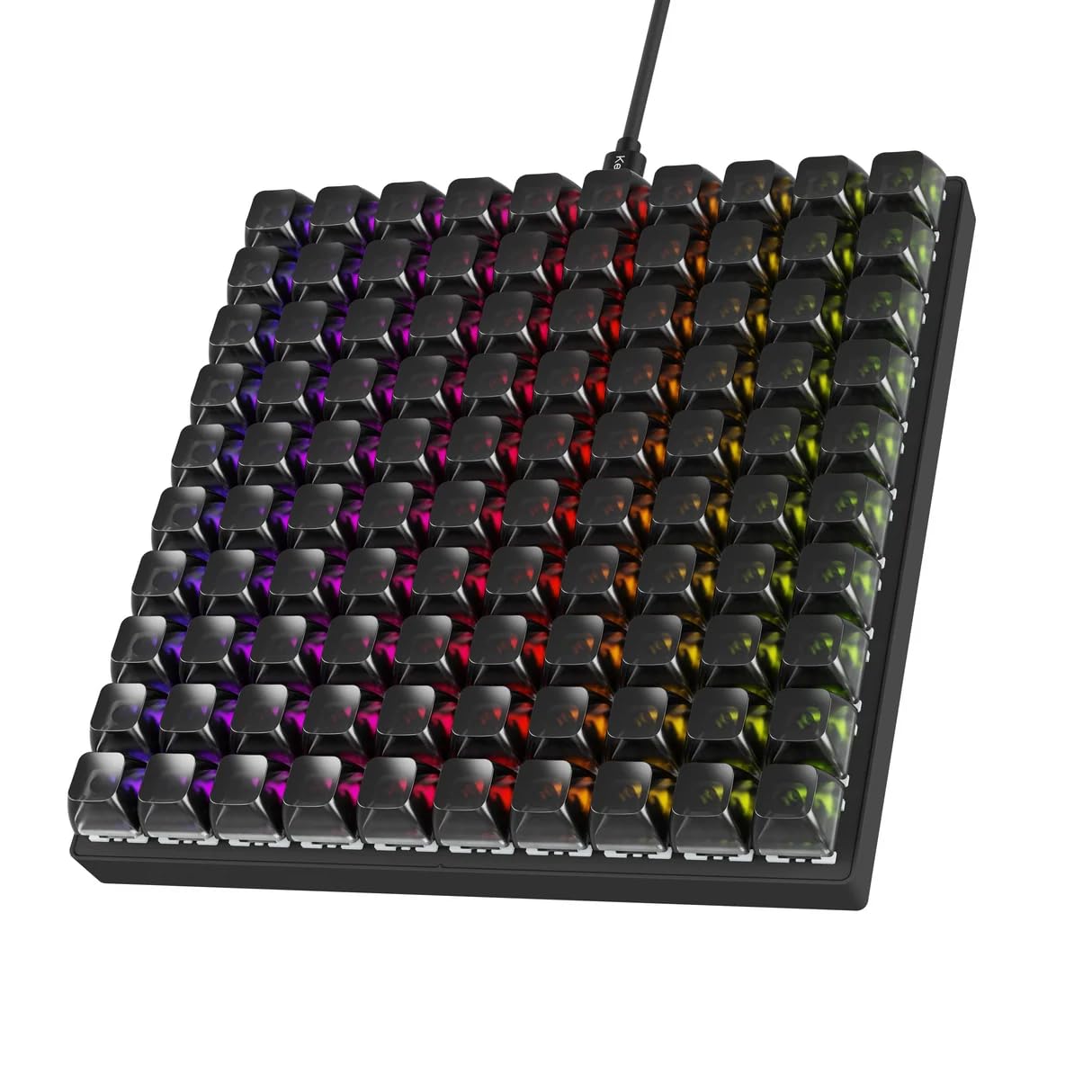 Keychron C100 8K Wired Macro Keypad, 100-Key 10×10 Layout with 96 Programmable Keys, Launcher, Customizable RGB, Shine-Through Keycaps, Hot-Swappable Apex Red Switches, for Mac and Windows-image-5