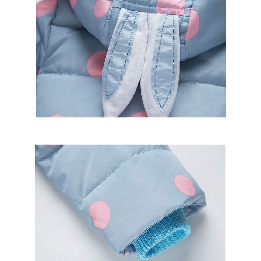 SANMIO 2 Piezas Niños Traje de Esquí Conjunto de Nieve para Bebé Infantil Niña Invierno Cálido Chaqueta Abajo con Patrón de Puntos Capucha y Pantalones