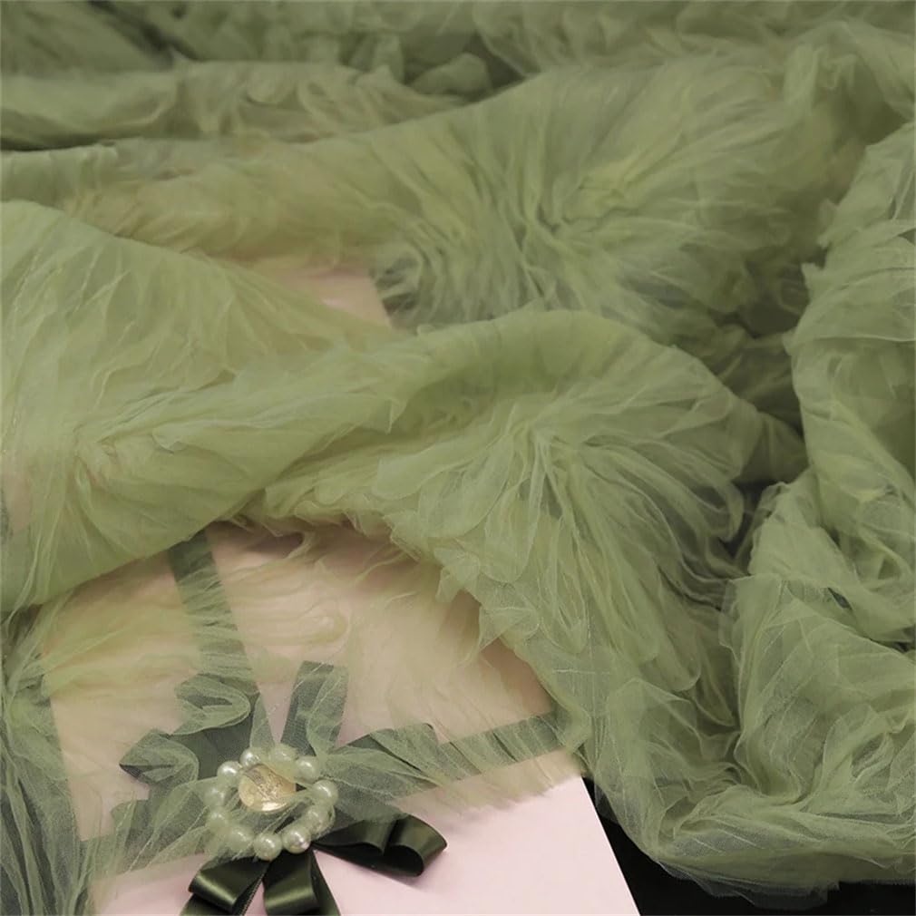 Tela De Malla Bordada Para Coser Vestido, Tela De Diseñador De Malla 3D Hecha A Mano, Costura Artesanal, Material De Retales Para Vestido De Boda