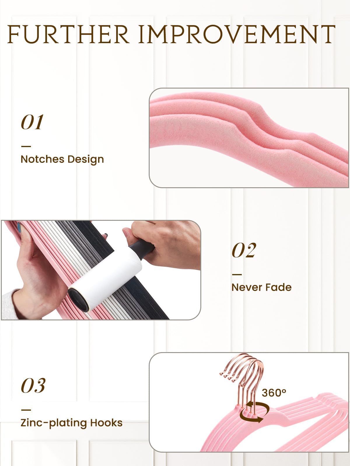 Amazon.co.jp: Smartor ピンクベルベットハンガー - 50個パック