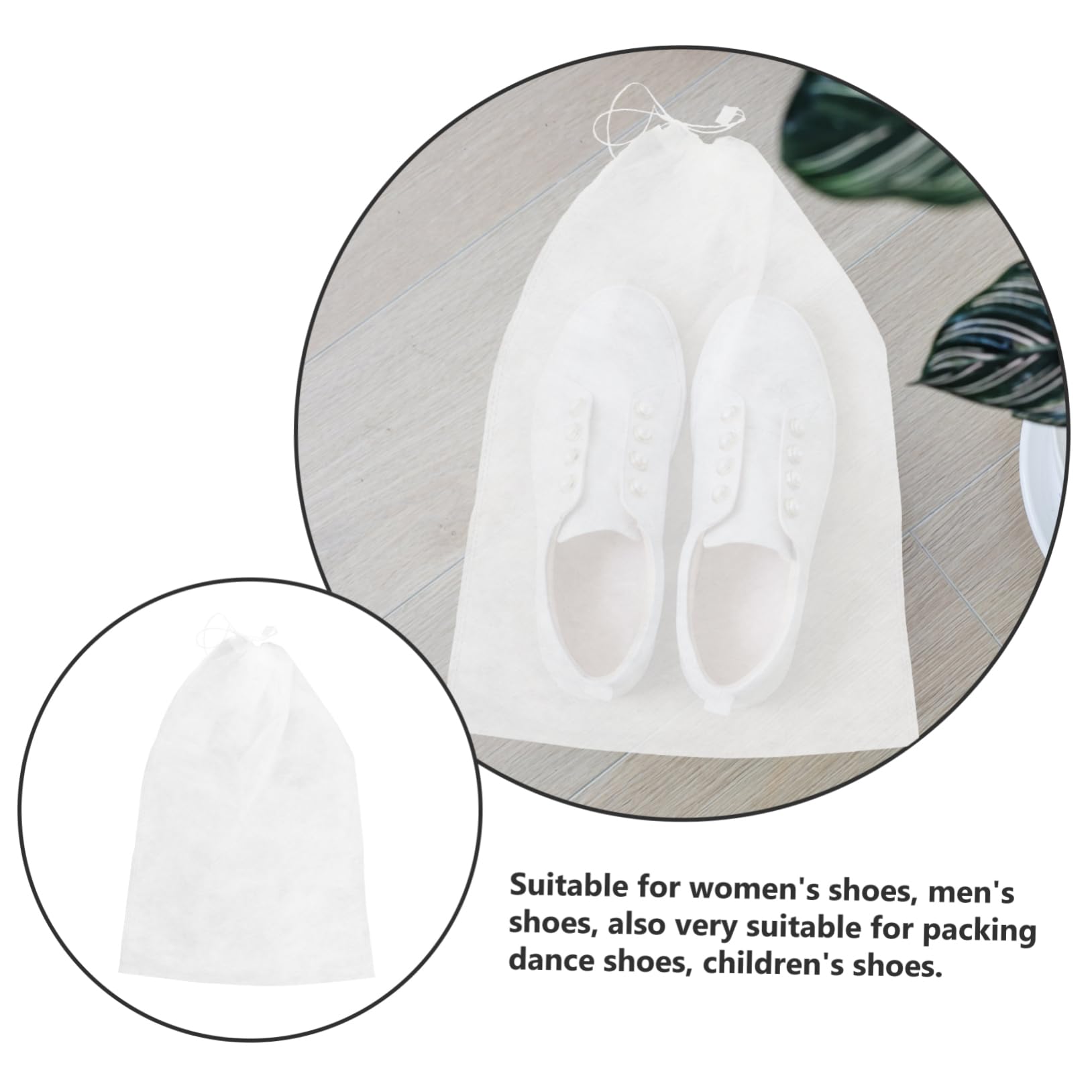 Sacchetti per Scarpe da Viaggio Coulisse, Borsa Portaoggetti Multiuso in Non Tessuto, Protezione Anti-ingiallimento 32x48 Cm, Set da 50 Pezzi per Organizzazione e Trasporto Scarpe