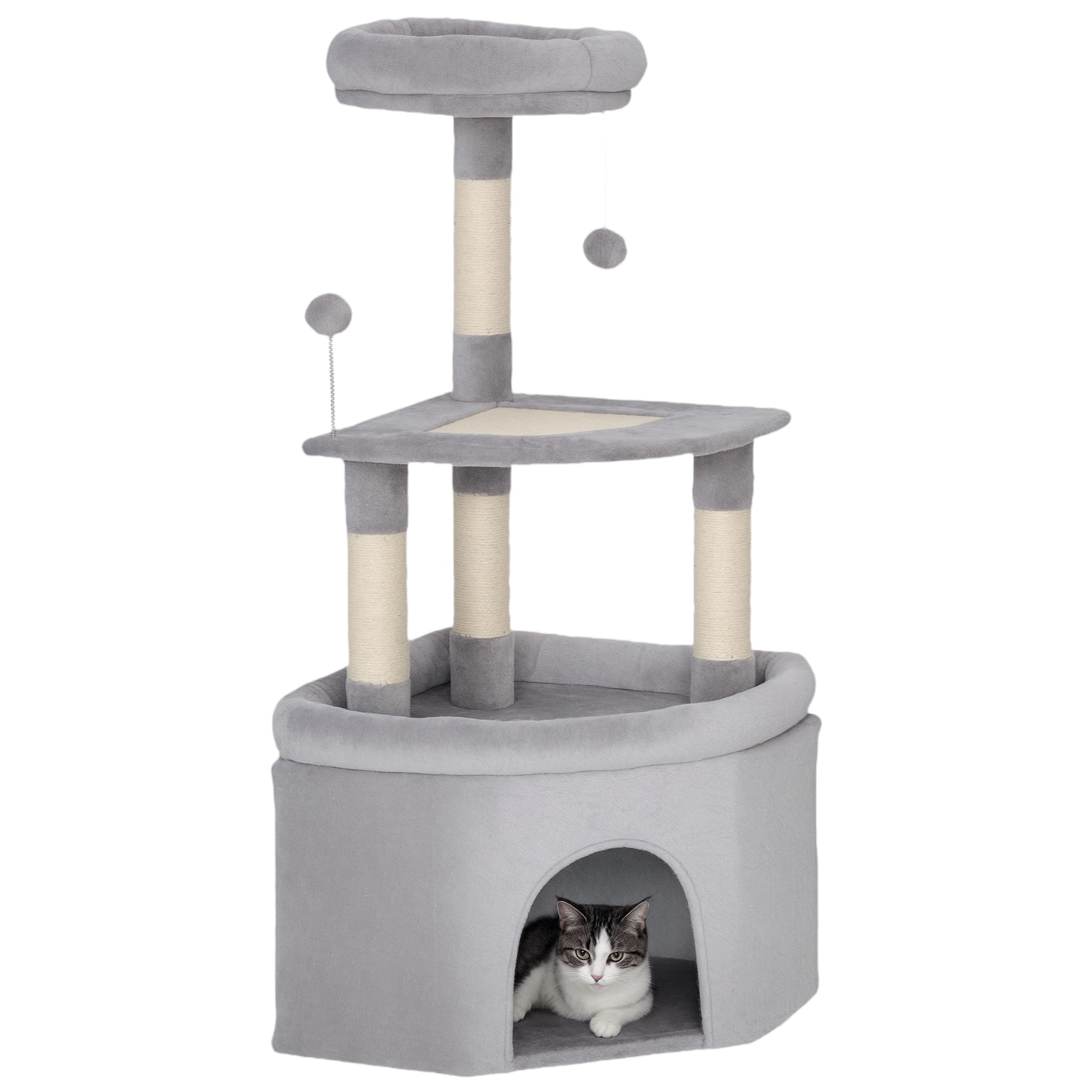 Arbre à chat avec griffoirs en sisal pour protéger vos meubles et amuser votre chat