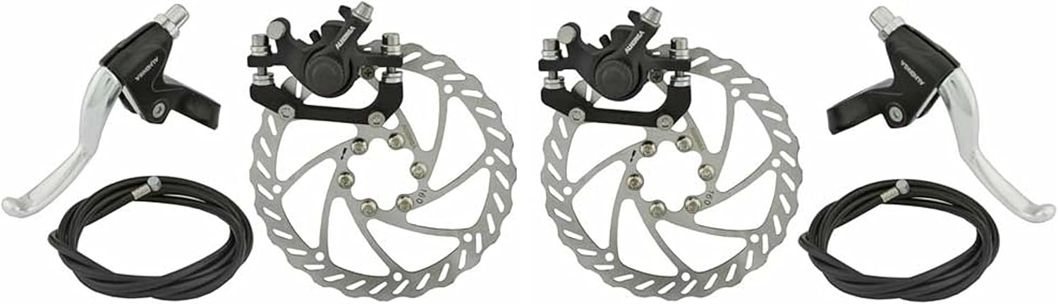 Lowrider Black and Chrome Bike Diskette Brake Full Set. Front and Rear Bicycle Diskette Brake Set Bike Diskette Brake Set