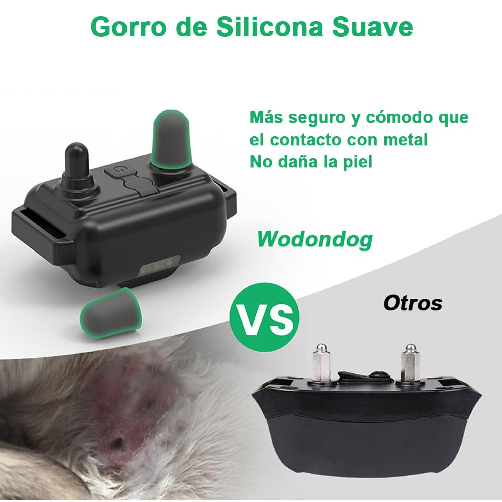 Collar de Adiestramiento para Perros, Sin Descarga Eléctrica, Collar Recargable con Función de Vibración Potente, Alcance 1000 Metros