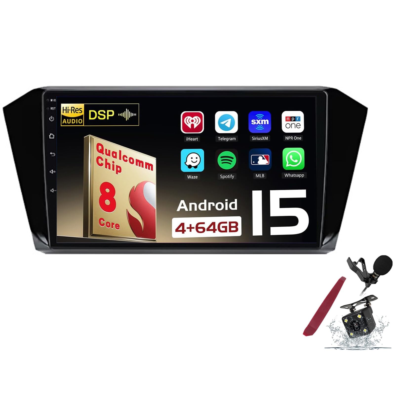Radio samochodowe Android 15 Sat Navi dla VW Passat B8 (2015-2020) 9-calowy odtwarzacz multimedialny z ekranem dotykowym z bezprzewodową nawigacją Carplay GPS FM RDS Bluetooth 5G-WiFi SWC DSP,M700s