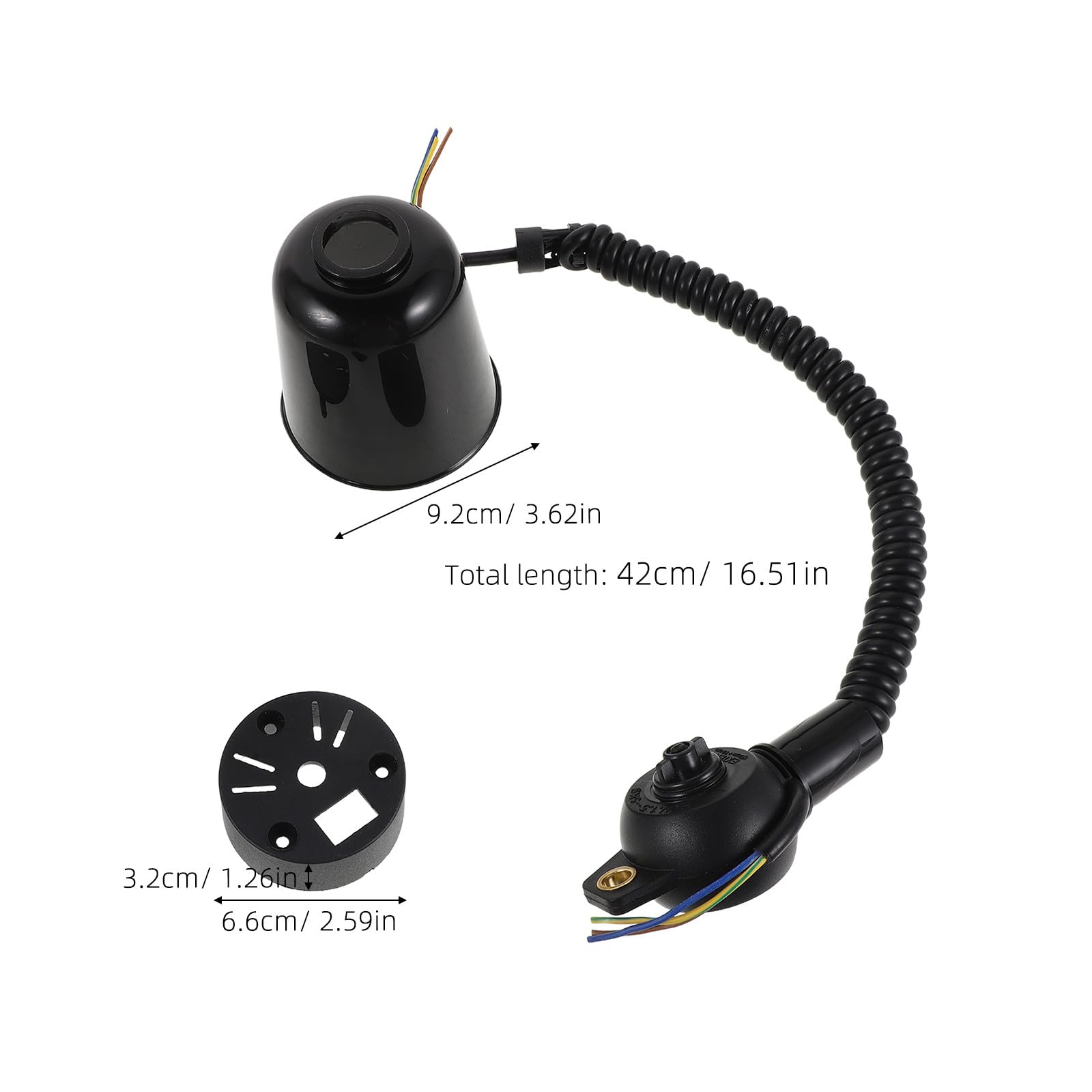 Accesorio Negro Cable Retráctil para E27 Lámpara Colgante | Suspensión Segura, Estructura de Muelle, Metal y Plástico, Cocina y Bar, Resistente al Desgaste y Corrosión