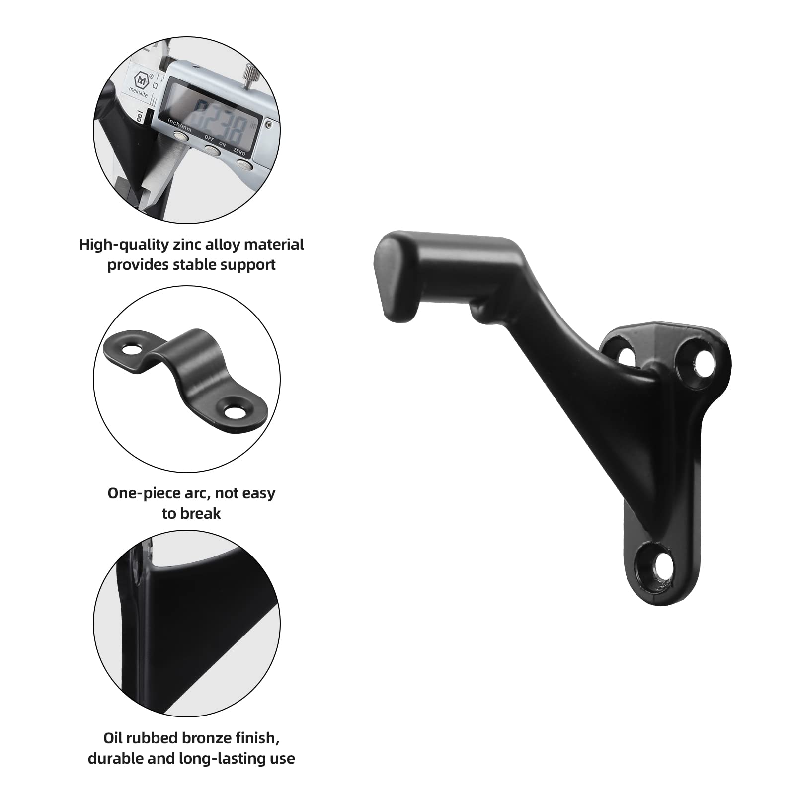 Patioer Lot De 3 Supports De Rampe D'escalier Robustes De 7,6 Cm Pour Escalier Intérieur Ou Extérieur, Nickel Satiné