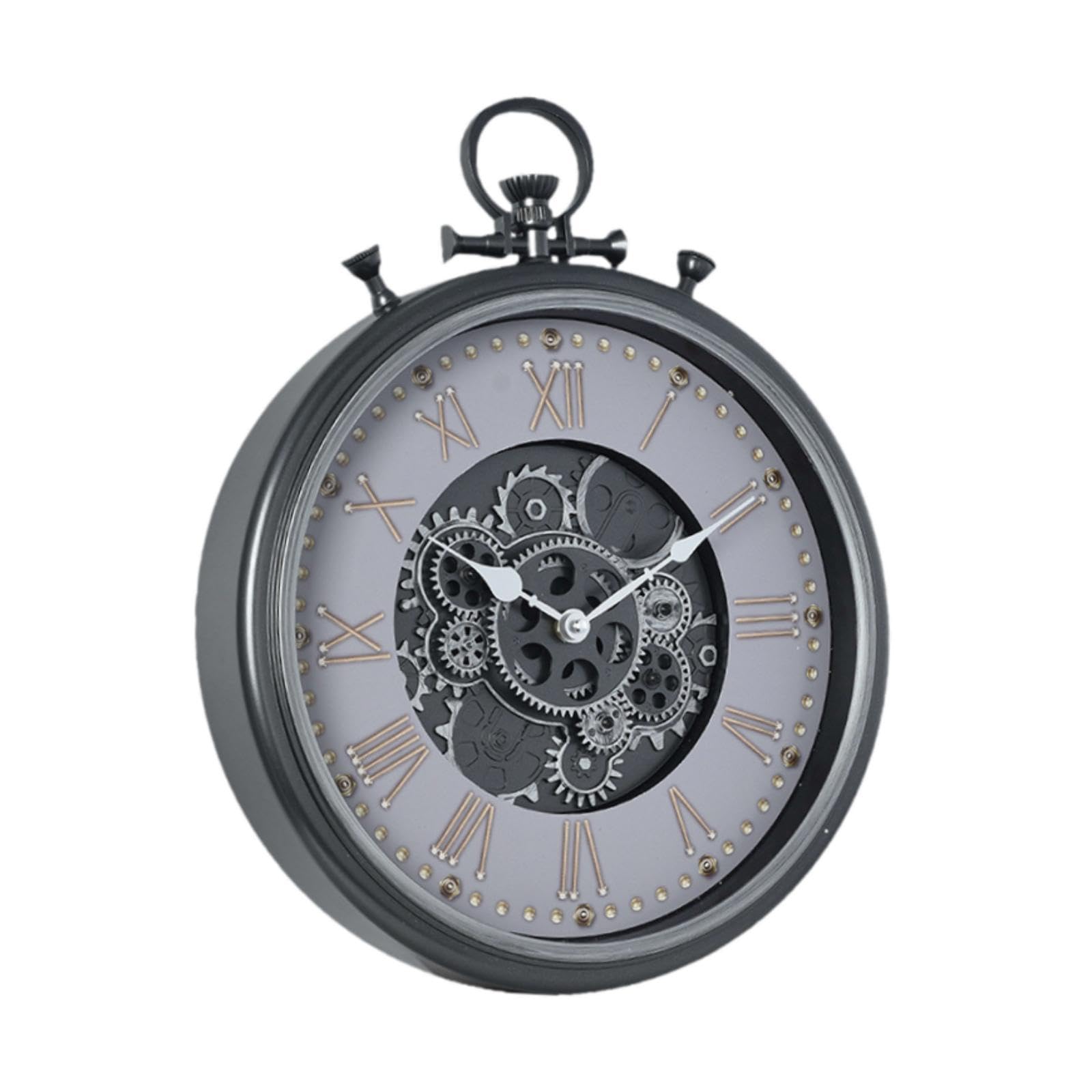 Reloj de Pared, Estilo Industrial Retro, Mecanismo Silencioso, Detalles de Engranajes, Movimiento de, Acabado, Diseño, Uso Ve, Style C, Individual