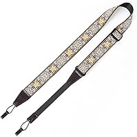 Vista 9 de Eyeshot Ukulele Strap No Drill, Adjustable Double J Hook Clip on Uke Shoulder Strap, Hawaiian Butterfly Printing Hands Free Ukelele Strap, Easy to