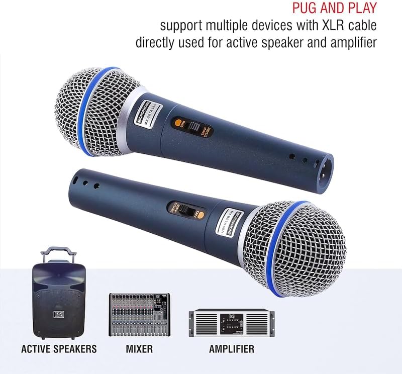 Drumstone 𝟭𝟱 𝗬𝗘𝗔𝗥𝗦 𝗪𝗔𝗥𝗥𝗔𝗡𝗧𝗬 Professional Dynamic Vocal Microphone with Clip Mount, Multi-Purpose Mic, Singing Mic for Studio, Voice Recording Karaoke Mic
