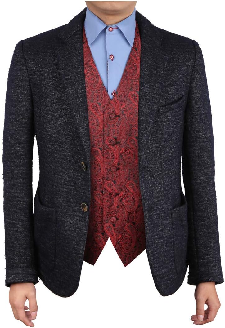 Epoint EGC1B01-03 Multi Mens Paisley Waistcoat Woven Microfiber S-5XL Vest