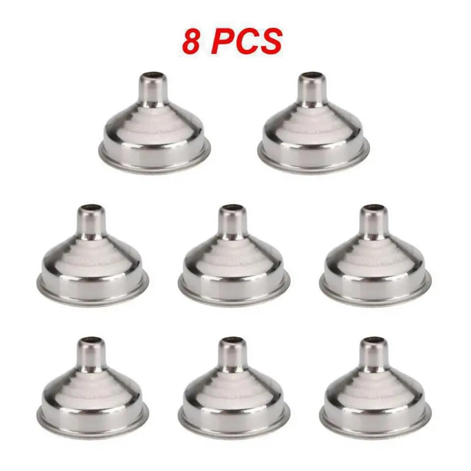 Imbuto in acciaio inox Confezione da 2/5/8 imbuti in acciaio inossidabile a bocca larga for fiaschetta, vino, uso domestico(8pcs)