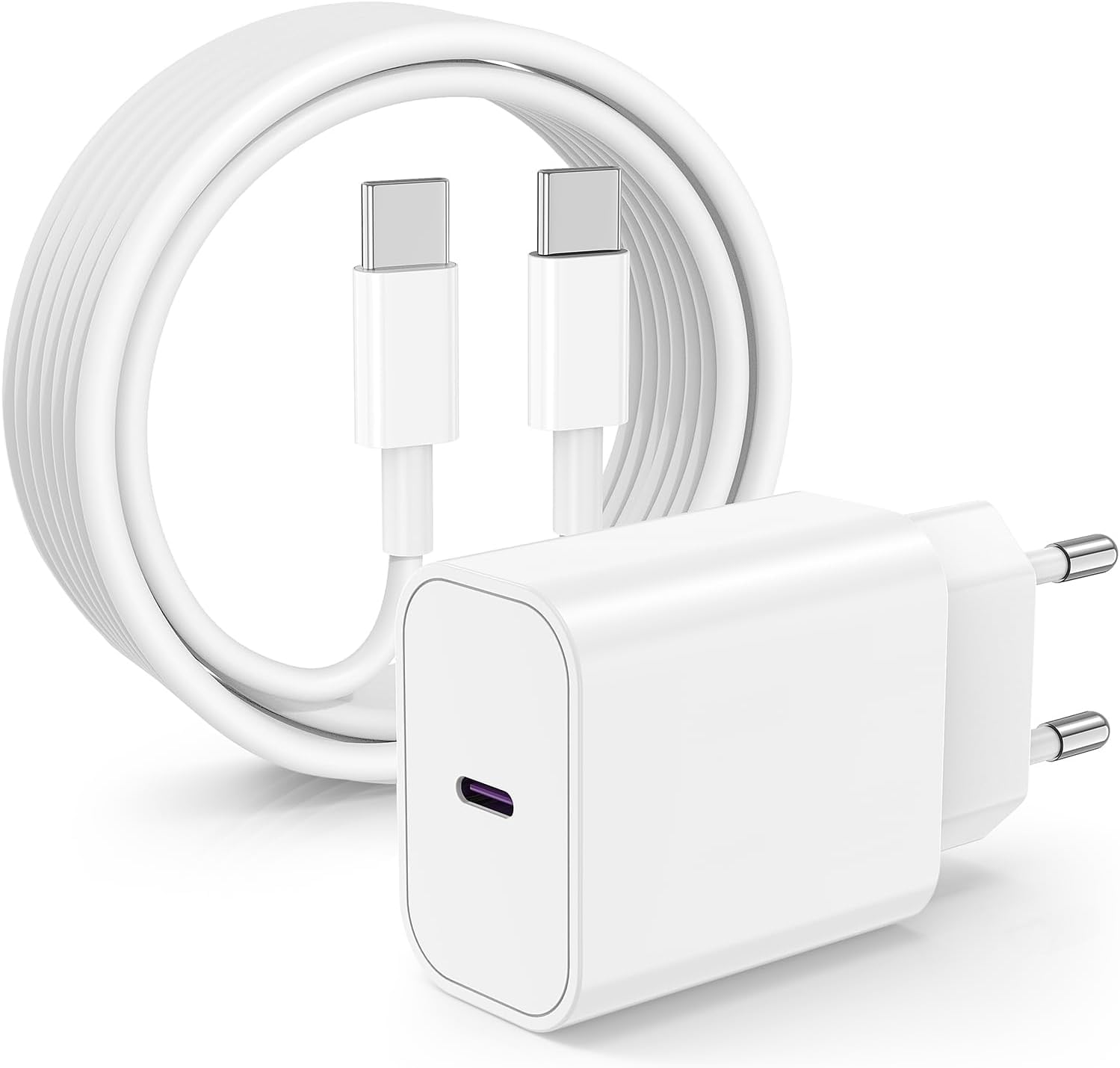 USB C Ladegerät Ladekabel für iPhone 17 16 16e 15/17 16 15 Pro/17 16 15 Pro Max/Plus,2Pack 20W USB C Power Adapter Schnellladekabel für iPad Pro/Air/10.Generation,Schnellladegerät mit Kabel 2M