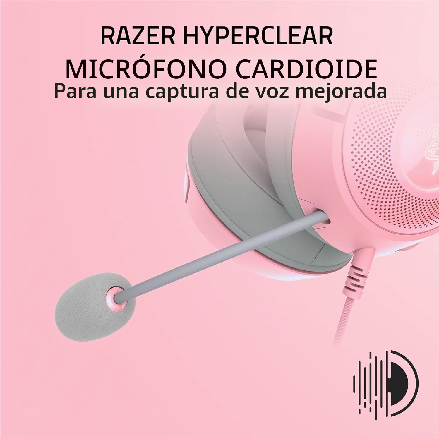 Razer Kraken Kitty V2 - Auriculares USB RGB Chroma Kitty Ears - Iluminación sensible - Microfono HyperClear - Controladores Triforce 40 mm - Sonido 7.1 - Cuarzo rosa