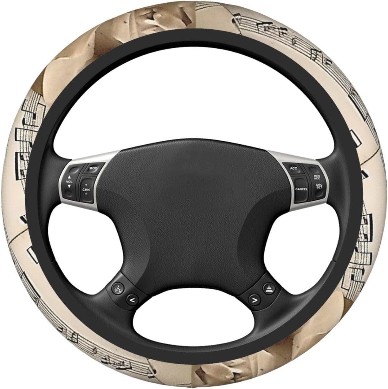 Car Elastic Steering Wheel Cover Universal 15 Inch Vehicle Stretch Steering Wheel Cover Protector Sheet Music Auto Protective Cover Novelty Car Interior Accessories for Men Women image 5