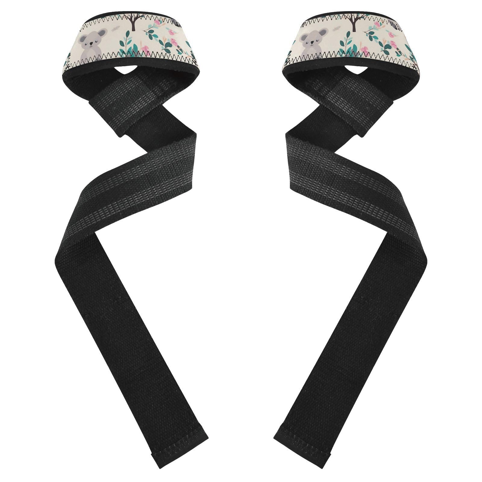 Nander Cute Koala Wrist Straps for Weightlifting,Lifting Straps with Neoprene Cushioned Wrist Padded and Anti-Skid Silicone for Strength Training,Bodybuilding,Deadlifting