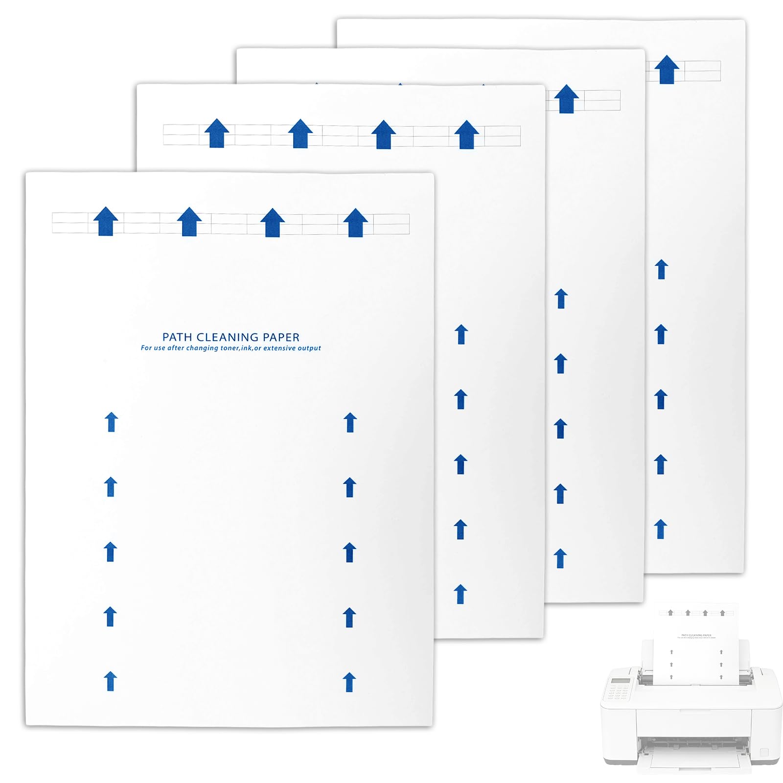 15pcs Printer Cleaning Sheets, 8.5x11in/28.5x21cm Printer Cleaner Sheets for Most Inkjet & Laser Printers Removes Dust from Rollers Reusable Copier Fax Computer Scanner Printing (Blue)