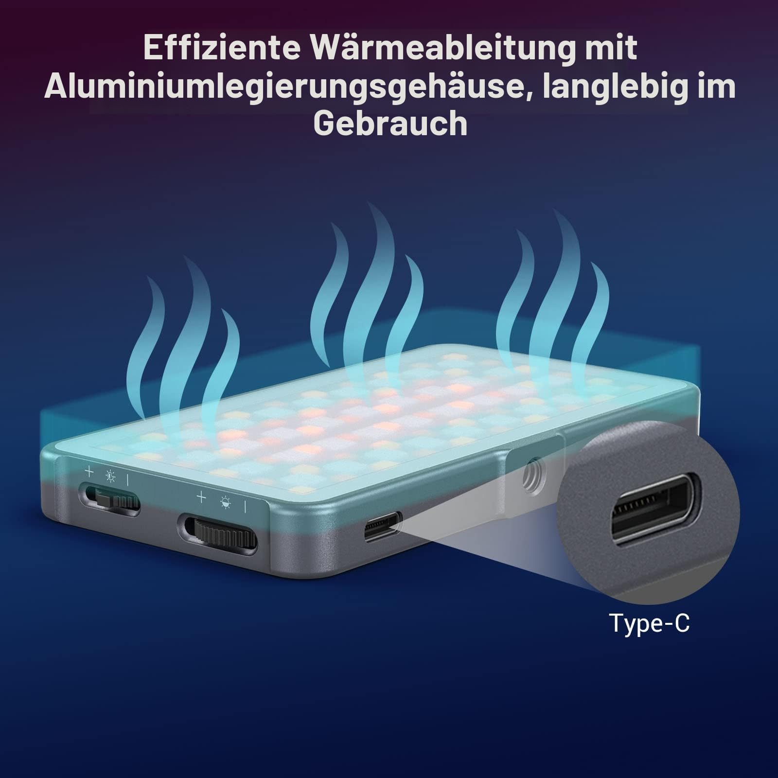 SMALLRIG Led Videoleuchte RGB, Leichtes Fotolicht mit Integriertem OLED-Display, 2500K–8000K, CRI 96, TLCI 96, Tragbares Kamera Licht mit 21 Lichteffekten, P96L – 3489B