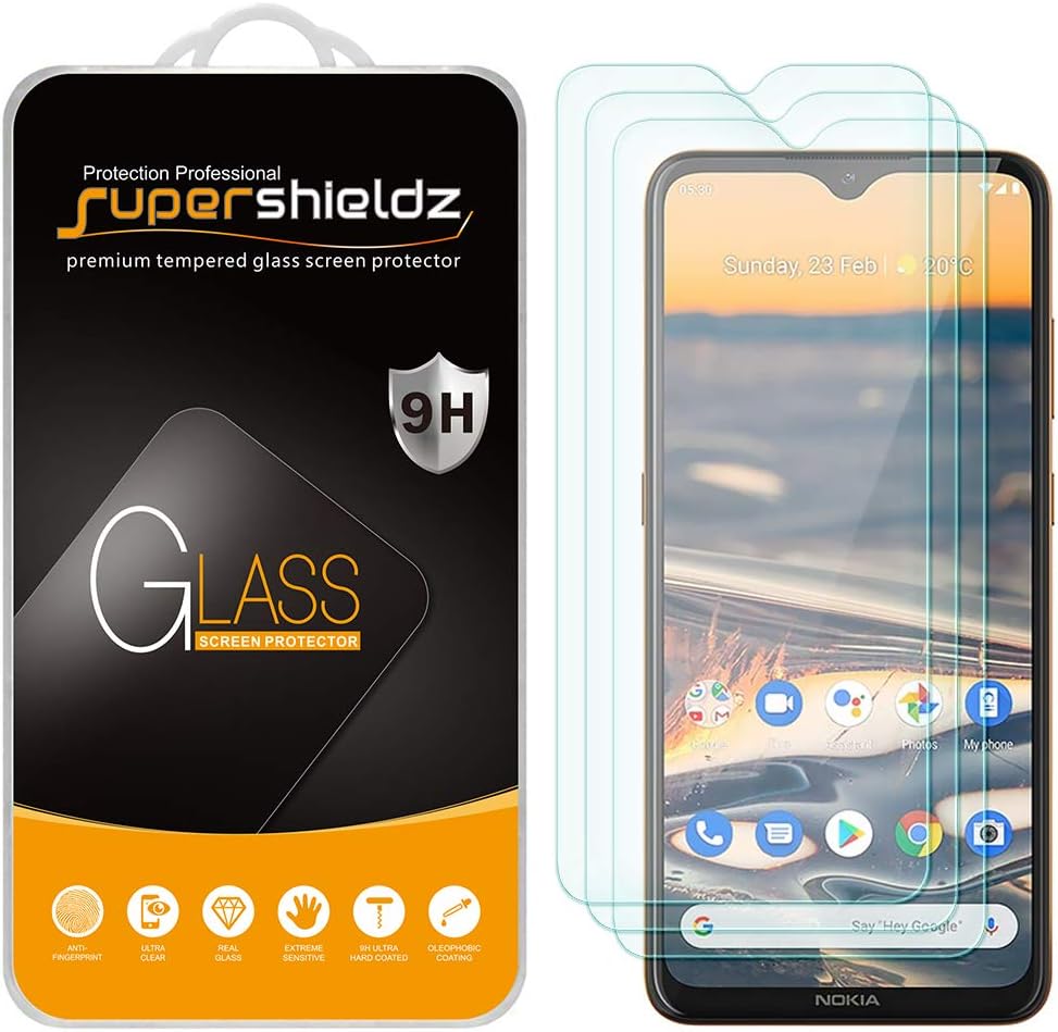 (3 Pack) Supershieldz Designed for Nokia 5.3 Tempered Glass Screen Protector, Anti Scratch, Bubble Free