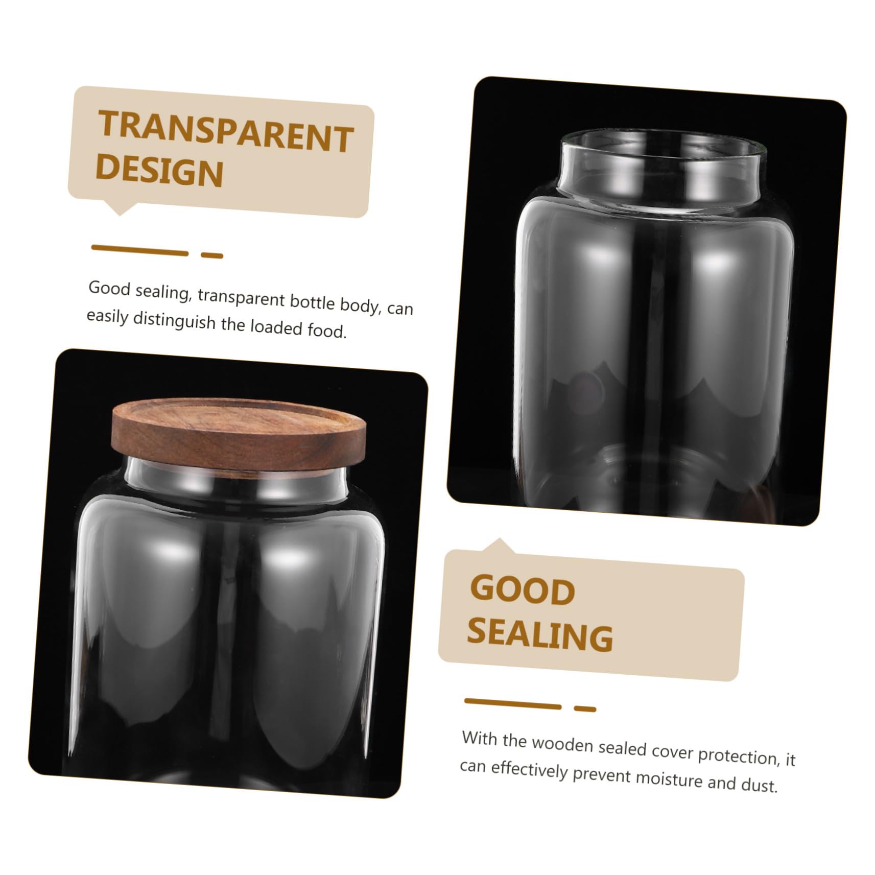 Großes Haushalts Vorratsglas aus Hochwertigem Glas mit Luftdichtem Holzdeckel zur Aufbewahrung von Getreide Tee Süßigkeiten und Mehl Robust und Vielseitig für Küche und