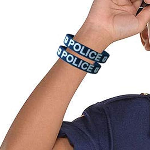 Miniatura 6 de CupaPlay 48 pulseras de goma para fiestas de policía – baby shower de policía/regalos de fiesta de cumpleaños, regalos – rellenos de bolsas de