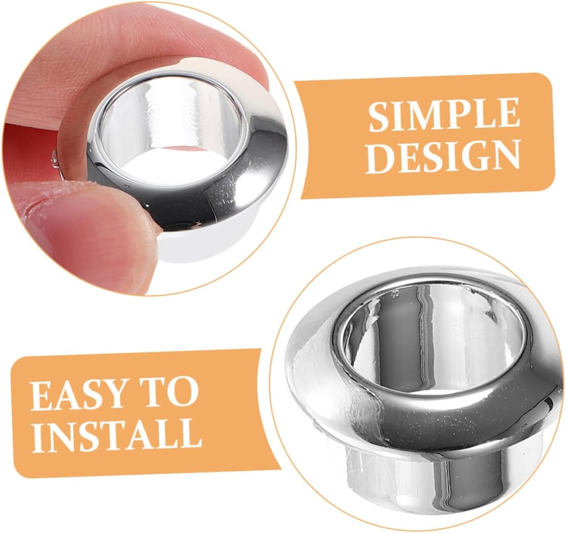 Holibanna 20 Piece Silver ABS Cable Grommet Set for Desk Wire Holes