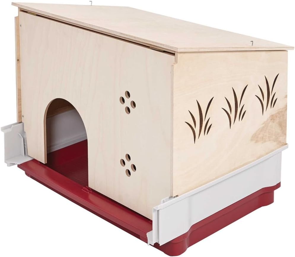 Natural Wood Small Animal Hutch Extension with Deep Pan