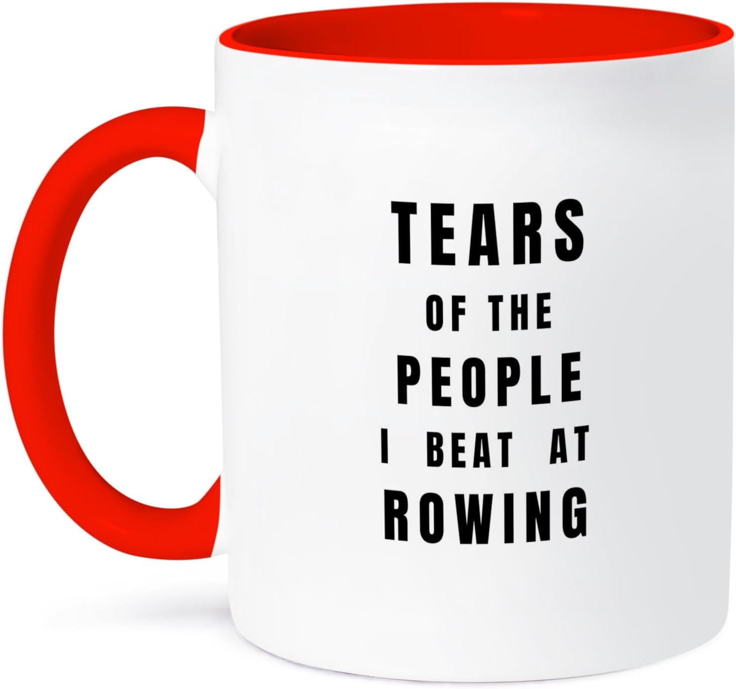 3dRose Tears of the People I Beat at Rowing Funny Best Rower Ever Joke Humor 11oz Two-Tone Red Mug