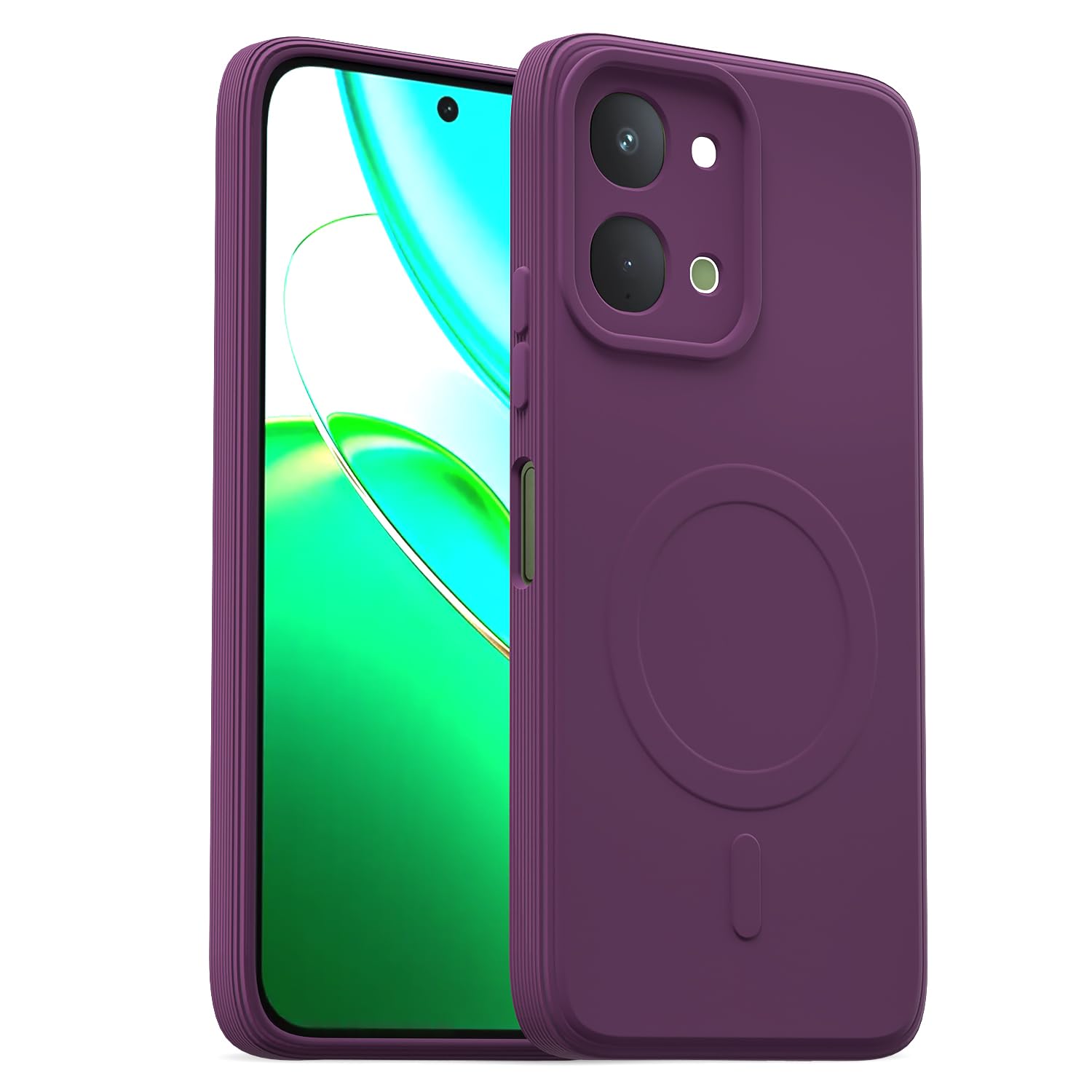 Outlouders Back Cover for Vivo T5x / Vivo Y51 Pro/iQOO Z11x 5G Soft Matte Silicone Cover with Slim Fit | Mag-Safe Logo (Not Mag-Safe Compatible) | Shockproof | Camera Protection Bumper Case (Purple)