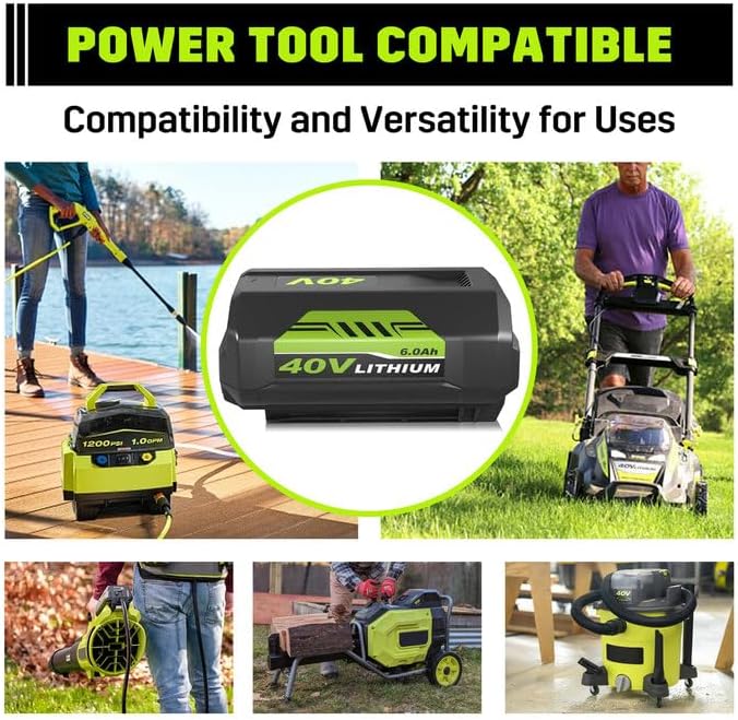 40V 6.0Ah Battery Replacement for RYB 40V Battery - Lithium Ion Batteries Compatible with All RYB 40V Cordless Power Tools - Image 5