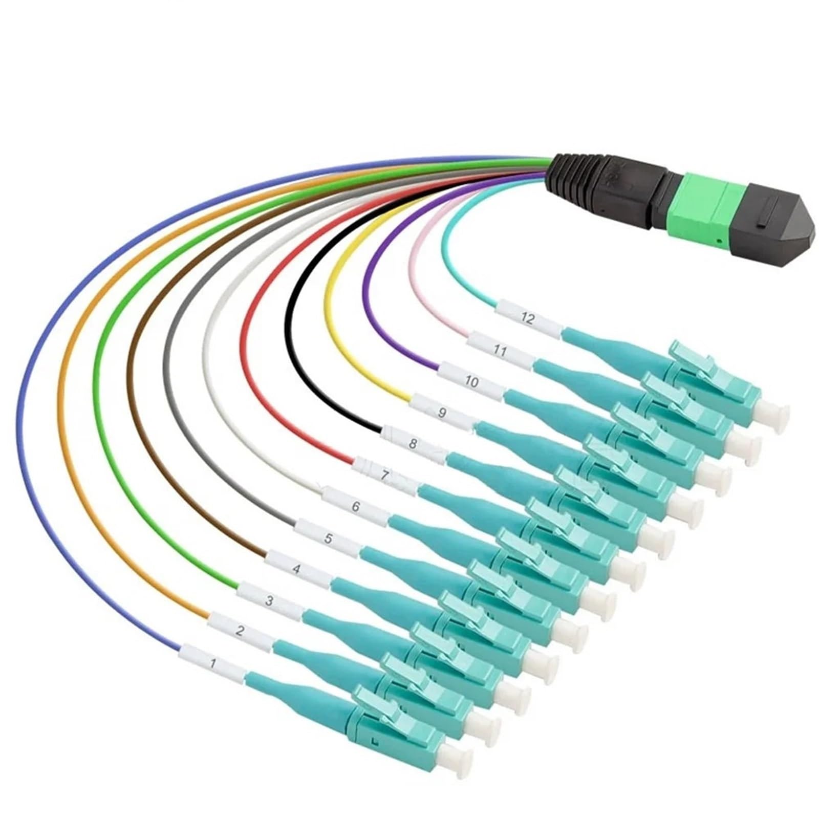 Cordon de raccordement fibre optique MPO-LC 12 brins 0,9 mm 30 cm(0.3m MPO-LC SM)