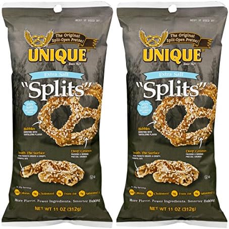 Unique Extra Salt Pretzel Splits, 11 Oz (Pack of 2)