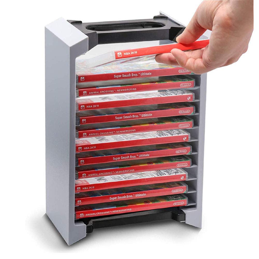 PS5 縦置きスタンド 12枚 ソフト収納 ゲームソフトラック プレイステーション用 垂直スタンド For PS5 ゲームカセット BD ディスク収納 便利グッズ タワー型 省スペース 空間節約 多機能