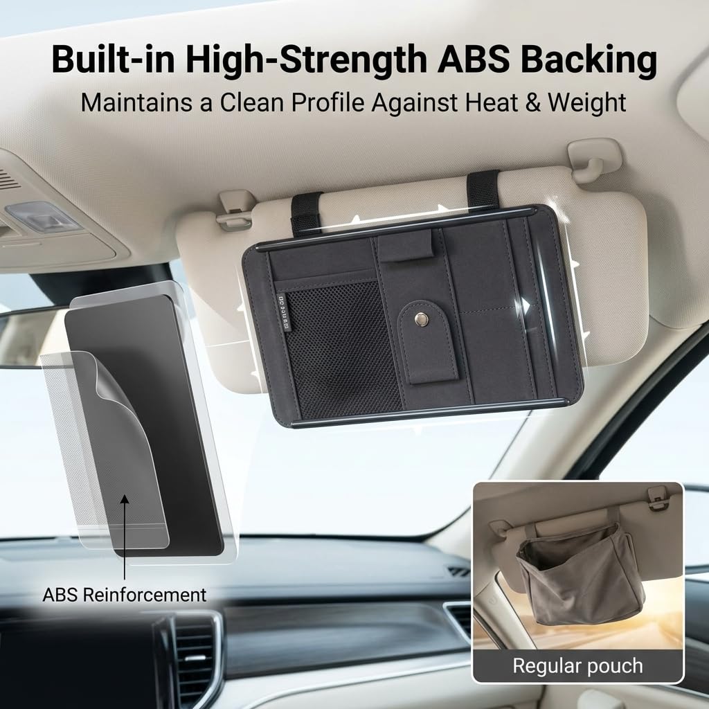 Organizador de visera de gamuza para Escalade Yukon con respaldo de ABS y