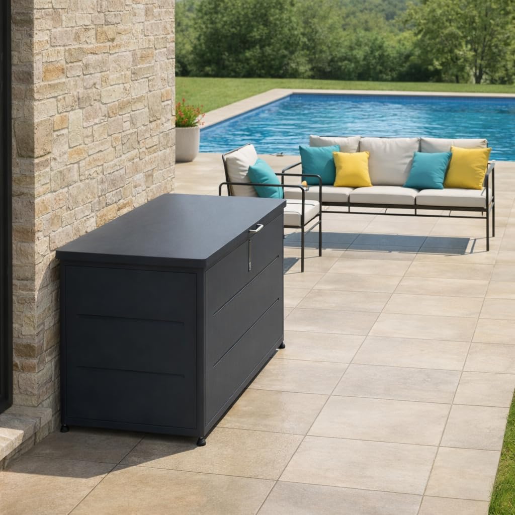 Coffre de Rangement Extérieur 460L Gris