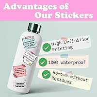 Vista 5 de Inspirational Stickers Set - Spanish Self-Love Decals with Positive Affirmations, Motivational Quotes for Vision Board, Planners & Water Bottles