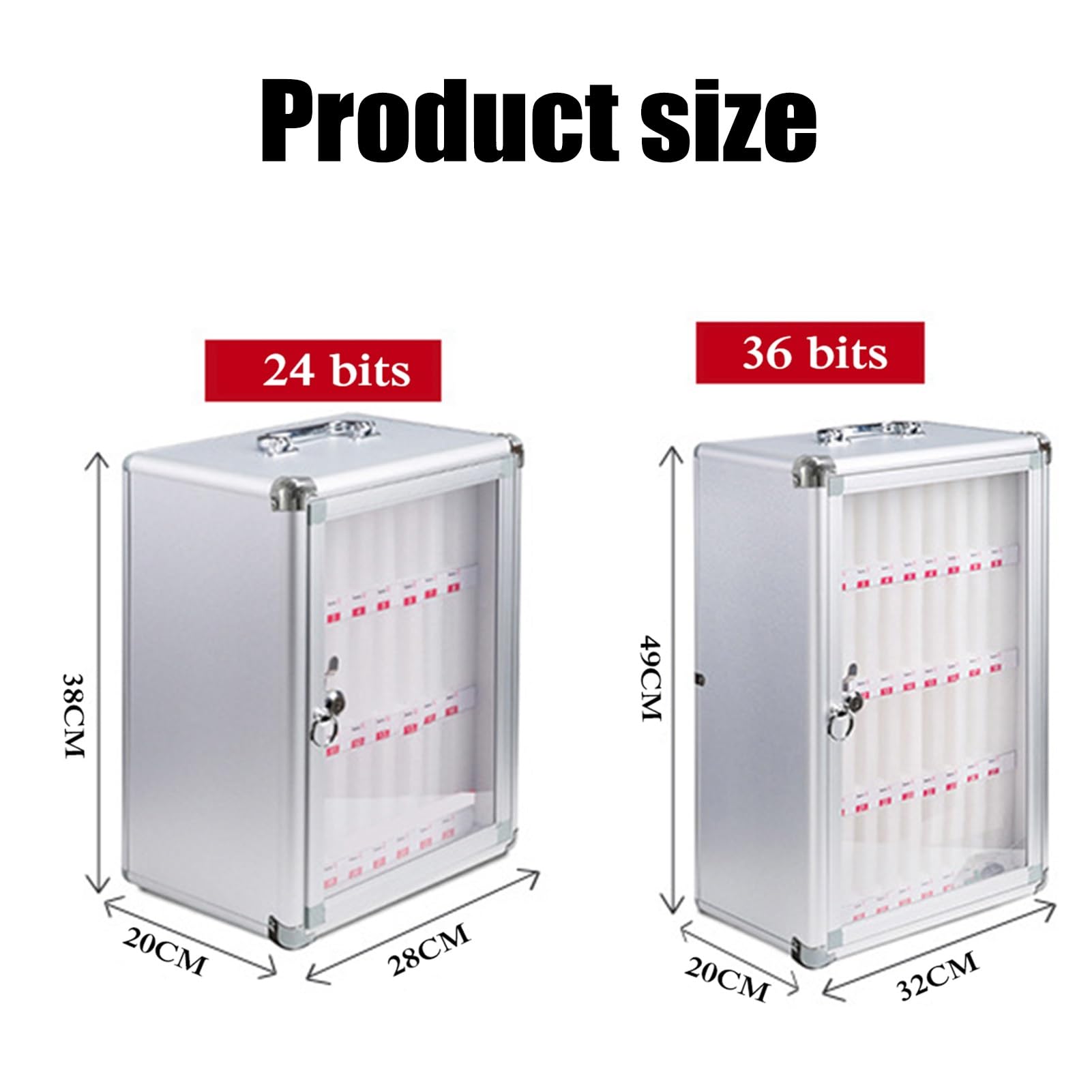 Caja de almacenamiento para teléfono móvil de aleación de aluminio 24/36 bits Caja fuerte de pared para teléfono celular Caja escolar con cerradura de llave para fábricas(24bit)