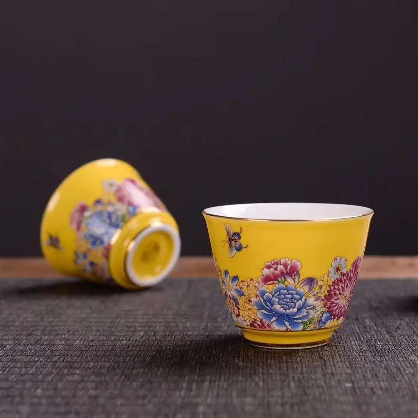 Teetassen-Sets Keramik-Emaille-Teekanne Farbig Bemalt Wassertopf Teetasse Deckel Schüssel Beheizter Wasserkocher Infuser Teekanne Ton Kung-Fu-Tee-Set Reise-Teeset(A)
