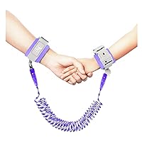 Vista 12 de Muñequera antipérdida, cadena reflectante azul para la muñeca con bloqueo infantil de 6.56 pies.