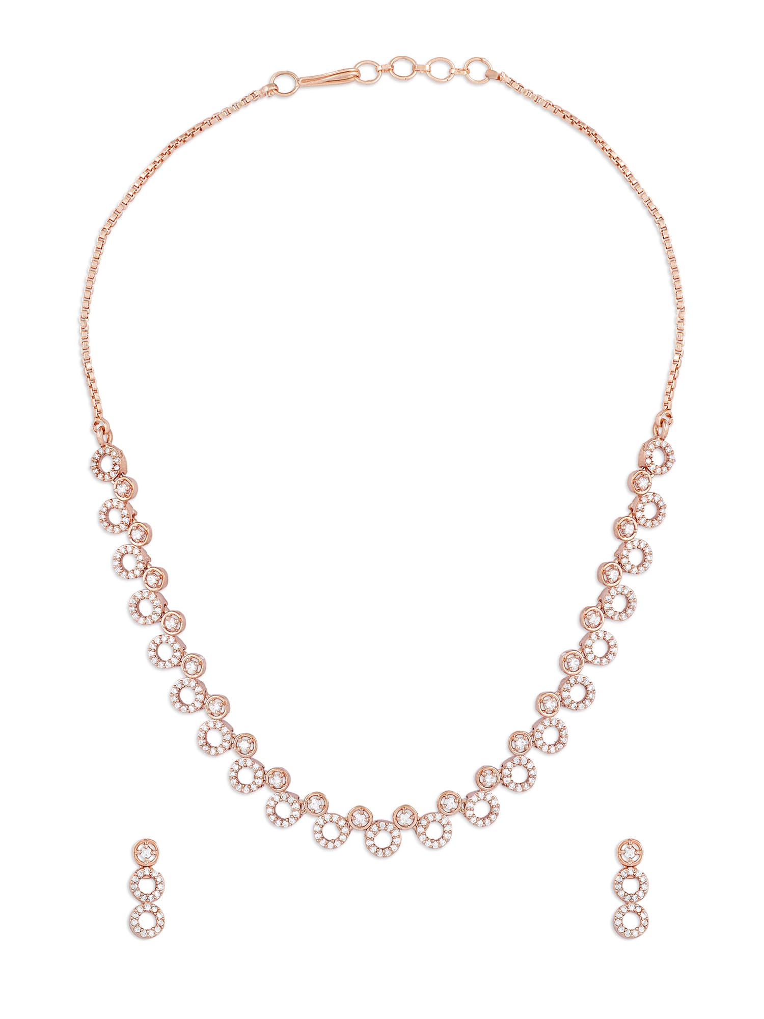 See full amazon price history chart for ZAVERI PEARLS Rose Gold Tone Dazzling Cubic Zirconia Brass Necklace & Earring Set For Women-ZPFK17247 ZAVERI PEARLS Rose Gold Tone Dazzling Cubic Zirconia Brass Necklace & Earring Set For Women-ZPFK17247 (B0CS9K1N46) Amazon Price History, Amazon Price Tracker